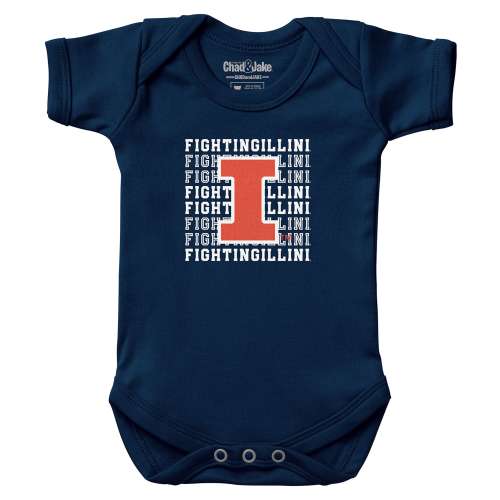 Illinois Fighting Illini Chad & Jake Bodysuit - Navy, 0-3M