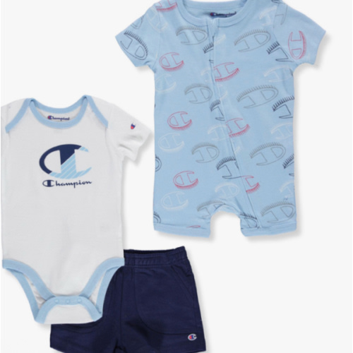 Champion Baby Boys' 3-Piece Romper Set Outfit