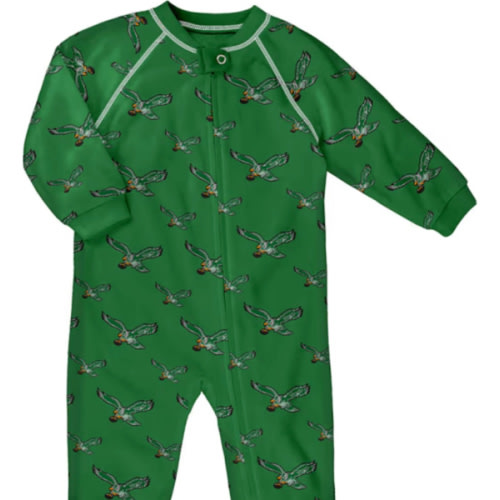 Philadelphia Eagles KELLYGREEN Baby Retro Raglan Romper Pajamas