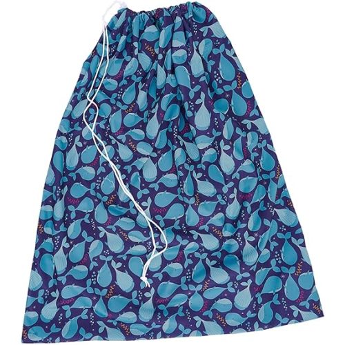 OsoCozy Cloth Diaper Pail Liner - Reusable, Washable, Waterproof Wet Bag with Drawstring. Excellent for Diaper Pails, Garbage Cans, Laundry, Recycling and Storage - Blue Whales