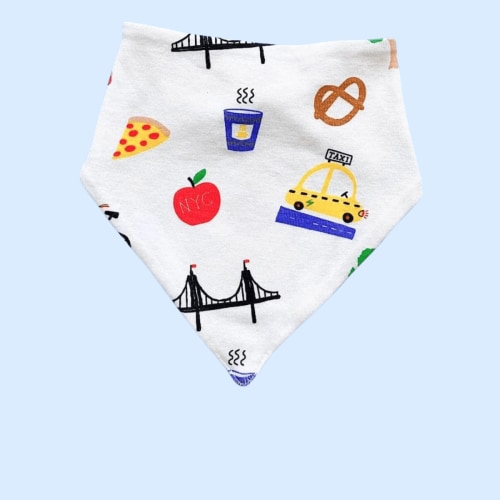 Organic Baby Bib Kerchief, Big City Print | Estella
