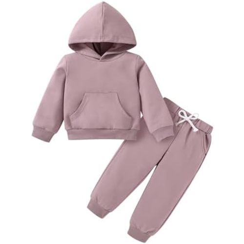 Happy Town Baby Fall Outfits for Girl Boy Long Sleeve Hoodie Top and Long Sweatpants Set Toddler Sweatsuit