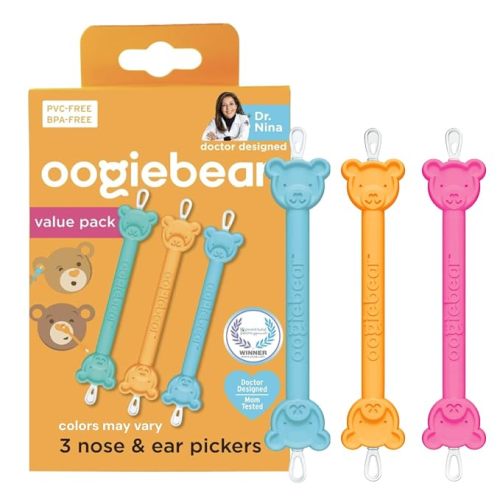 oogiebear Baby Nose & Ear Picker with Travel Case, 3 Pieces, 2-Pack Blue