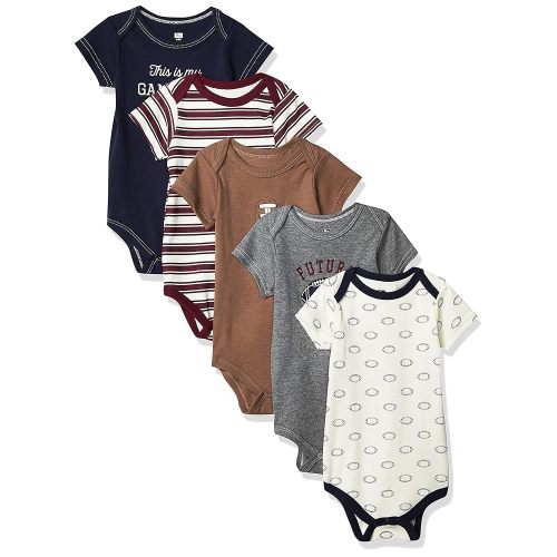 Hudson Baby Baby Boys Cotton Bodysuits 5-pack