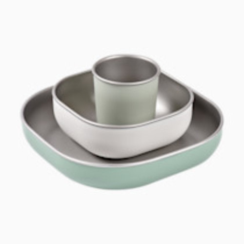 Beaba Stainless Steel Meal Set - Sage Green