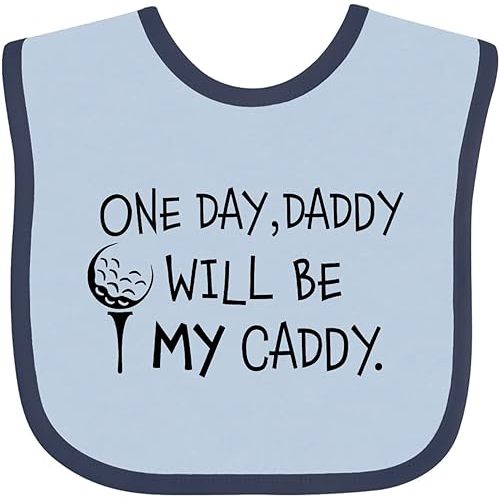 inktastic 1 Day, Daddy Will Be MY Caddy- Kids Golfing Baby Bib