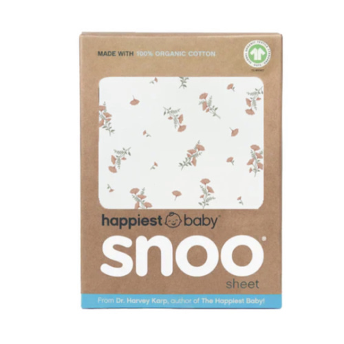 100% Organic Baby Bassinet Sheets for SNOO – Happiest Baby - Ivory Wildflowers