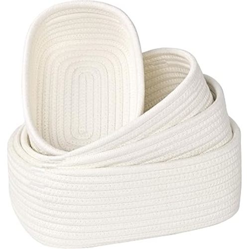 Small Baskets for Organizing, 4-Pack Storage Baskets for Shelves – Woven Basket for Nursery, Dog Toys, or Bathroom, Gift Baskets Empty