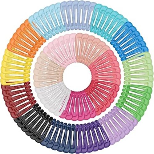 120Pcs Snap Hair Clips, BBGifts Toddler Hair Clips 2 Inch Oil-Painted Metal Barrettes No Slip Cute Solid Candy Color Hair Accessories for Girls, Women, Kids Teens