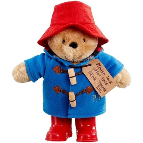 Rainbow Designs Classic Paddington Bear with Boots - 25cm Standing Plush Character - Soft & Cuddly Paddington Teddy Bear with Iconic Duffle Coat, Bush Hat & Shiny Red