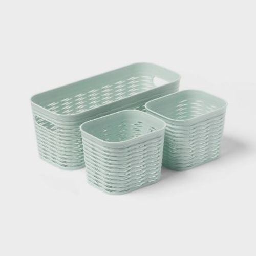3pk Wave Assorted Decorative Basket 5L Narrow 2c Brightroom™