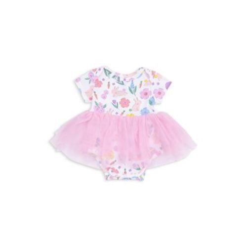 Girls' Bunnies Twirly Short Sleeved Tutu Bodysuit Dress - Baby
