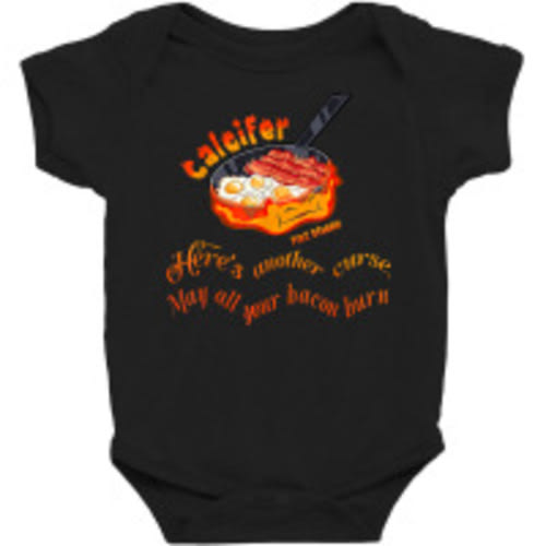 Calcifer May All Your Bacon Burn Fire Demon Minima Baby Bodysuit By Validokel - Artistshot