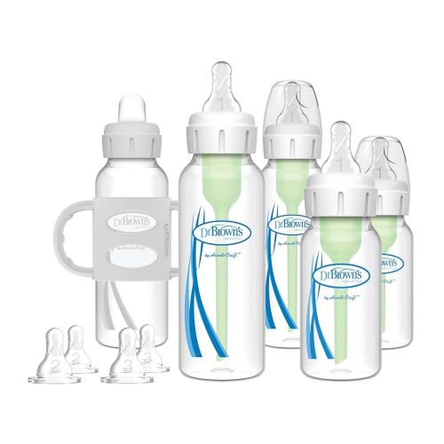 Dr. Brown’s Natural Flow® Anti-Colic Options+™ Narrow Baby Bottle Newborn Gift Set