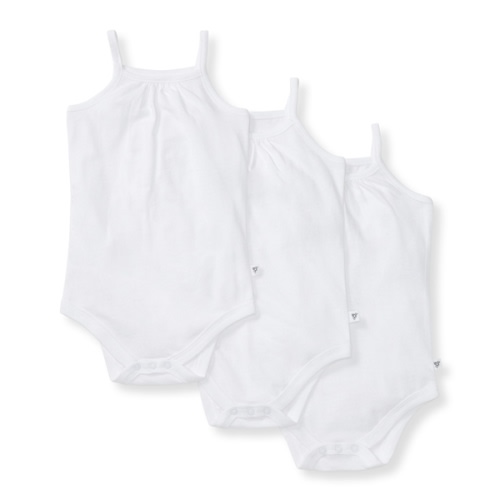 Solid Organic Cotton Baby Camisole Bodysuits 3 Pack