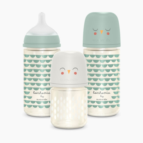 Suavinex Bonhomia SX PRO Glass Bottle - Beige/Mint