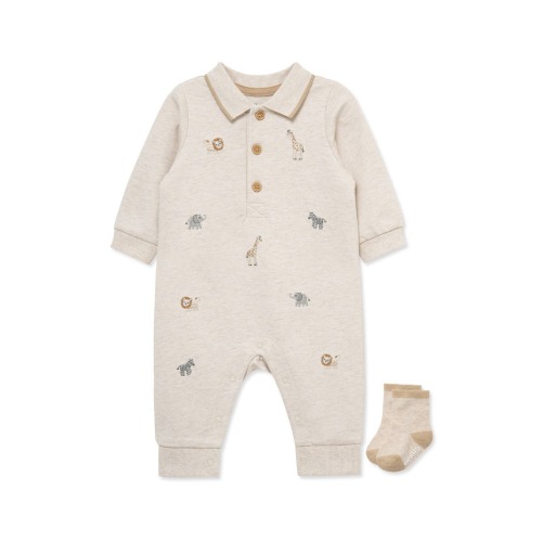 Safari Polo Romper & Socks Set