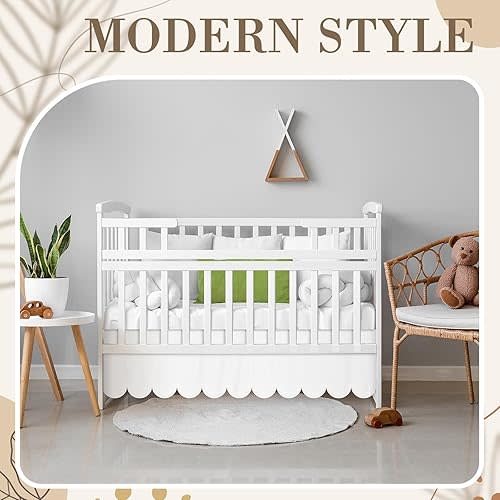 White Scalloped Crib Skirt