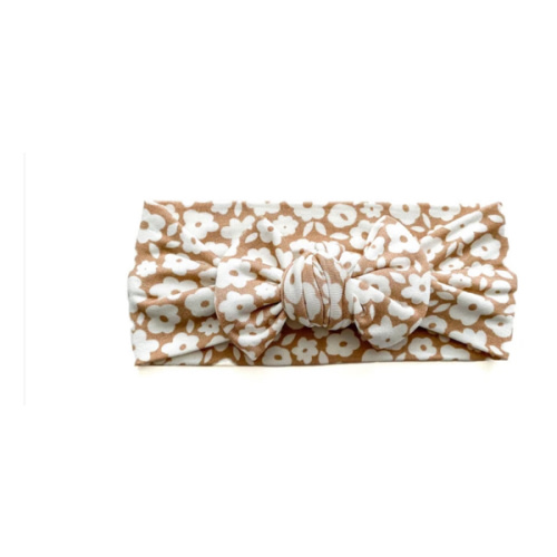 Knotted Headband - Mocha Ditsy Floral