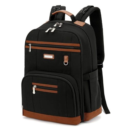BILLITON MASHI Diaper Bag Backpack, Large Baby Nappy Bags with Portable Changing Pad for Boys and GirlsMultifunction Travel Baby Bag for Moms Dads, Shower Gifts Waterproof and Stylish,Black