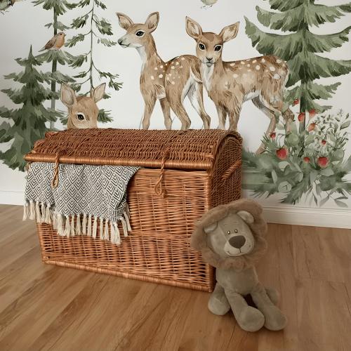 natural wicker chest handmade toy storage woven rattan box ecofriendly wicker basket with lid kids toy organizer rattan storage basket