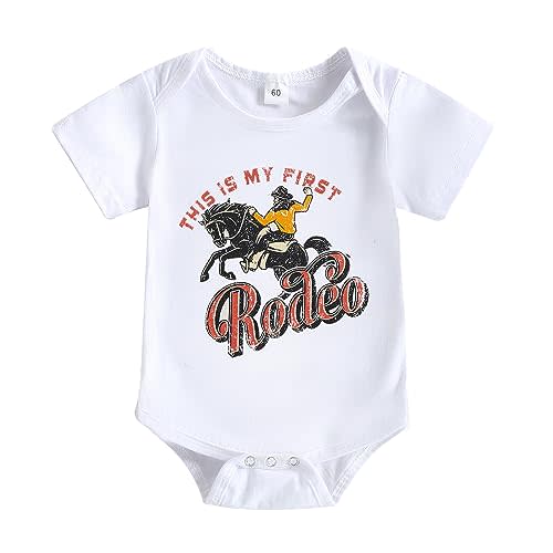 SAYOO Western Baby Girls Boys Bodysuit Clothes Country Cowboy Cowgirl Funny Cute Infant Creeper One-Piece Baby Bodysuit