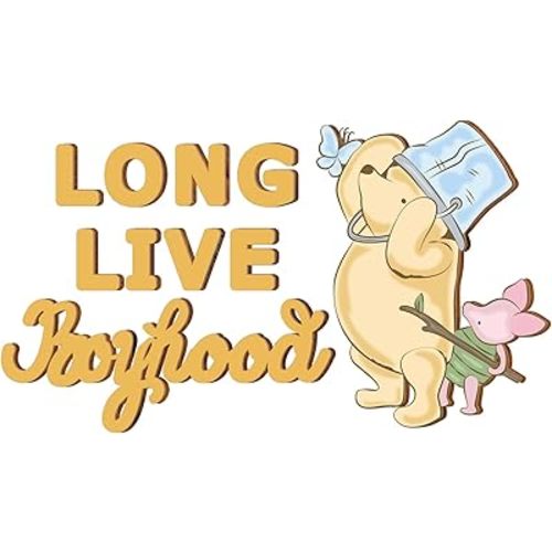 Long Live BoyHood Wall Decor - 3 Pcs Wooden Words Decor Room Nursery Boy Decoration - for Kids Playroom Winnie Baby Boys Room Toddler Home Wall Decoration