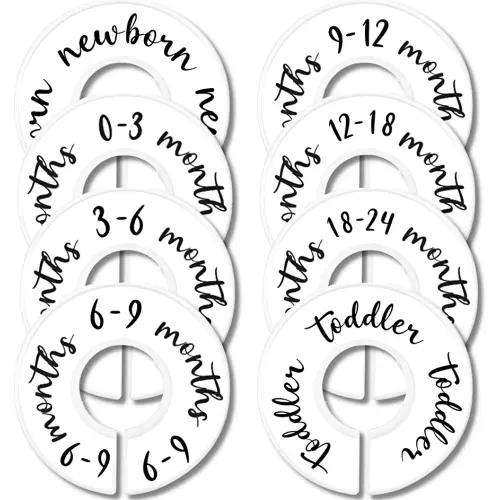 Baby Closet Dividers (Original) by Eli with Love – Set of 8 Baby Closet Size Dividers – Ideal Baby Clothes Dividers for Closet – Helps Organize Nursery Closet Hangers by Size/Age