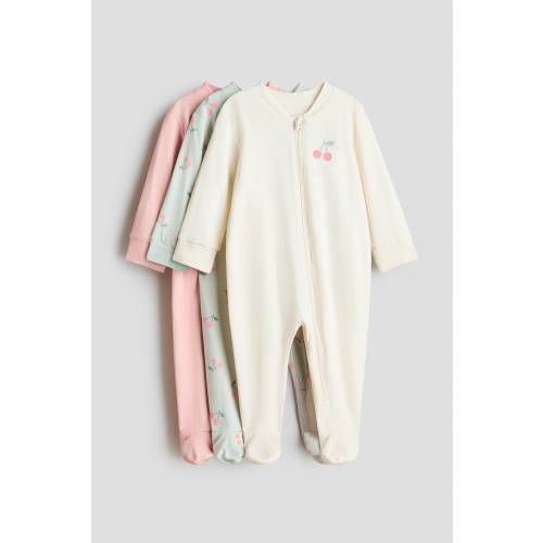 3-PACK PAJAMA JUMPSUITS WITH ZIPPER