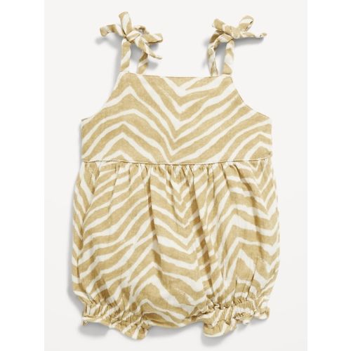 Printed Sleeveless Double-Weave One-Piece Romper for Baby