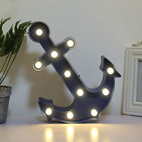 FuChsun LED Marquee Signs Lighting Night Light Room Decoration and Gift (BlueAnchor)
