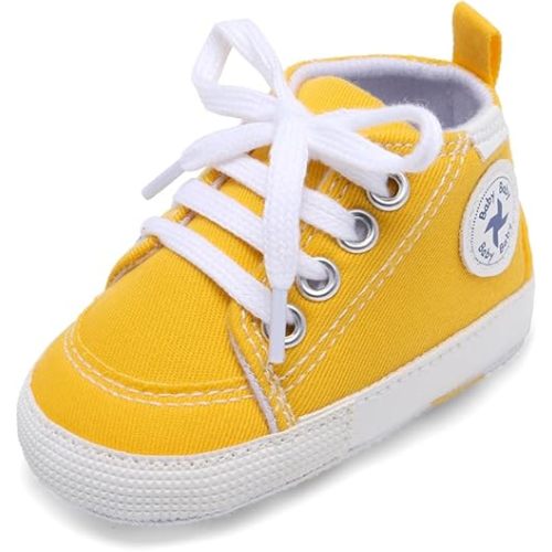 Baby Girls Boys Shoes Soft Anti-Slip Sole Newborn First Walkers High Top Canvas Denim Unisex Infant Sneaker