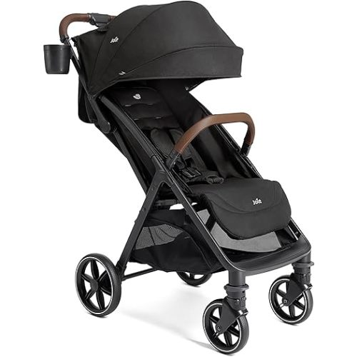 Joie Nutmeg Compact Travel Stroller – Lightweight, with One-Hand Fold, Multi-Position Recline – Newborn to Toddler Travel-Friendly Design (Shale)