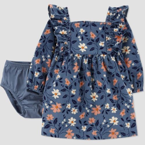 Carter's Just One You® Baby Girls' Floral Cord Dress - Blue 12m