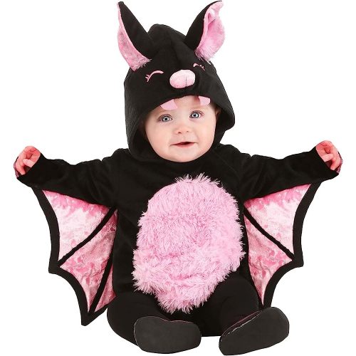 Infant Pink Vampire Bat Costume with Wings, One-Piece Hooded Bat Costume for Babies