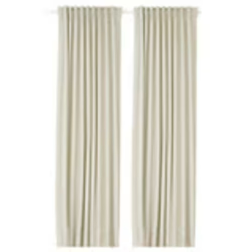KORGMOTT black-out curtains, 1 pair, beige/with heading tape, 57x84" - IKEA US