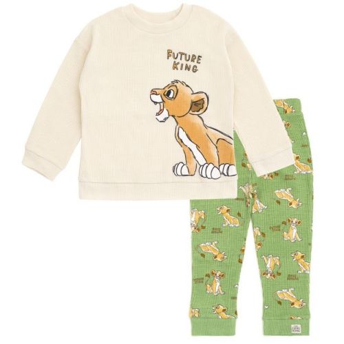 Disney Baby Waffle Knit Pullover Sweatshirt and Jogger Pants Outfit Set Newborn to Infant