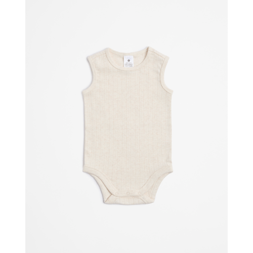 Baby Organic Cotton Pointelle Bodysuit - Oatmeal