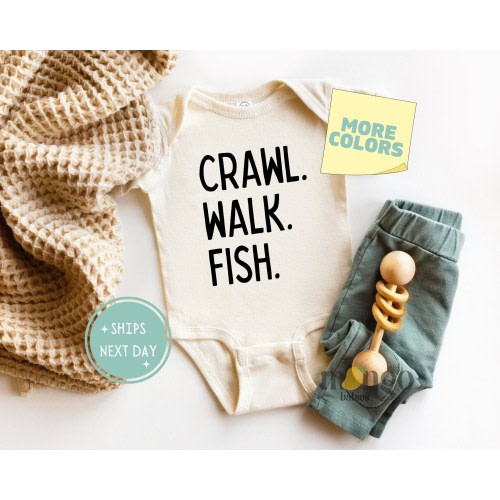Fishing Baby Onesies® Brand Crawl Walk Fish Baby Cute Little Fishing Buddy Bodysuit Sports Fishing Toddler Tshirt for Baby Gift 979