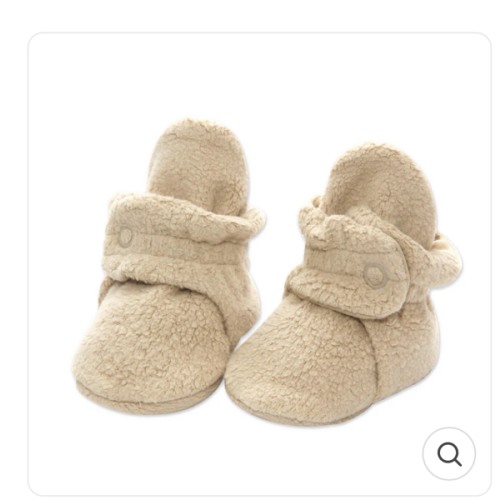 Zutano Cozie Fleece Stay-On Baby Bootie Slipper - Khaki