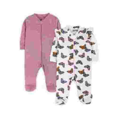 Little Star Organic Baby Girl Sleep 'N Play Footed Pajama, 2-Pack, Sizes Newborn-9 Months