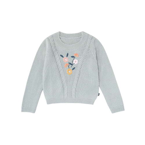 Modern Moments by Gerber Toddler Girl Sweater with Textural Stitches and Embroidery, Sizes 12M-5T