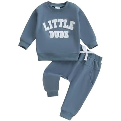 Toddler Baby Boy Fall Clothes Letter Print Long Sleeve Sweatshirt Elastic Pants Cute Kids Winter Outfits