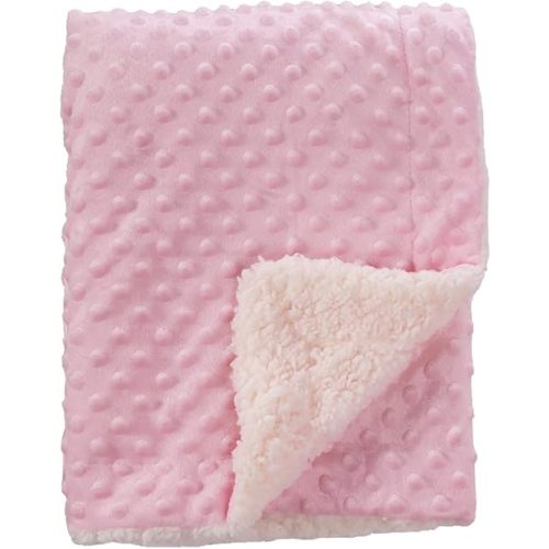 CREVENT Cozy Soft and Warm Sherpa Baby Blanket for Infant Toddler's Crib Cot Stroller Gift for Baby Girls All Season Use(30"X40" Pink Dot)
