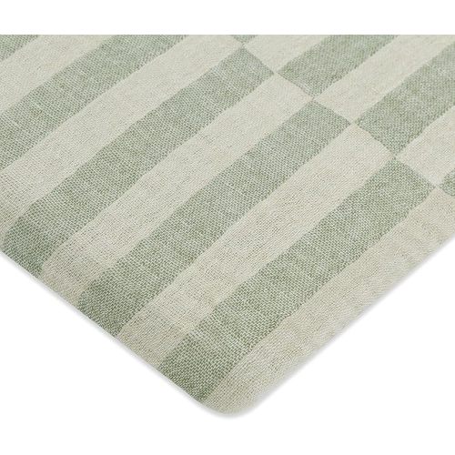 Babyletto Muslin Baby Bassinet Sheets for Girls & Boys - GOTS Certified Breathable Organic Cotton Cover - 360° Fitted, Premium, Soft & Cozy Rectangle Bedside Bassinet Sheets, Moss Green Offset Stripe