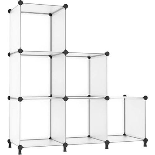 AWTATOS 6 Cube Closet Storage Shelves DIY Stackable Translucent Clothes Storage Organizer for Bedroom, Home