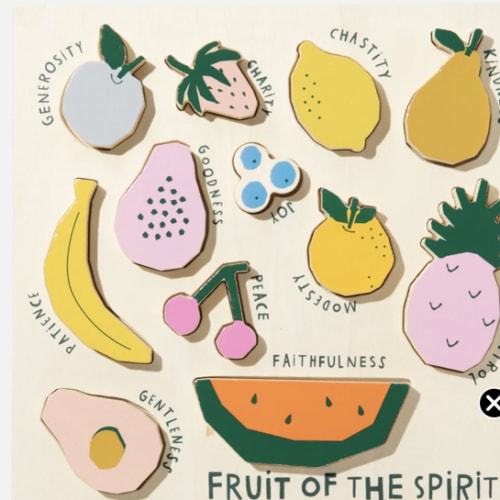 Catholic Fruit of the Spirit Wooden Puzzle