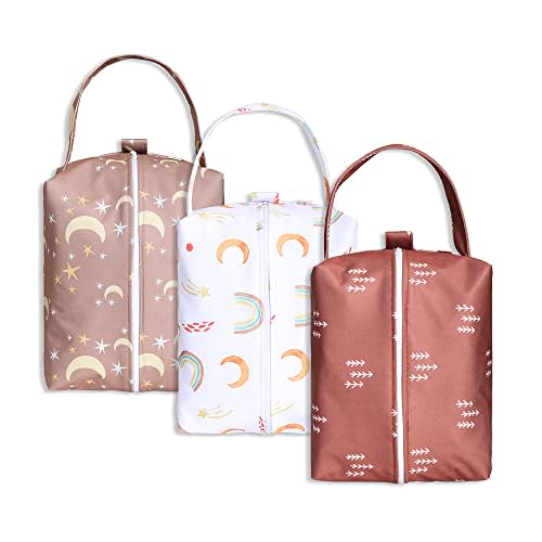 Lmbabter Wet Dry Bag 3PCS Diaper Organizer Bag Nappy Pouch Water- resistan Diaper Pod for Diaper Bag,Gym Bag,Travel Bag