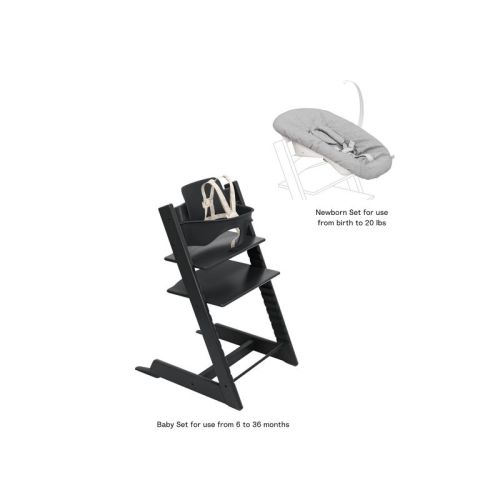Stokke Tripp Trapp High Chair 2 And Newborn Set - Black