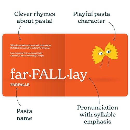 Little Book of Pasta Board Book for Babies and Toddlers about Shapes Read with Phonics and Rhymes Baby Book 0-12 Months Toddler Book Ages 1-4